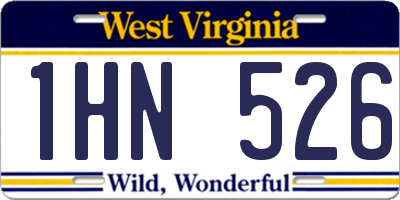 WV license plate 1HN526