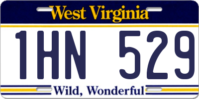 WV license plate 1HN529