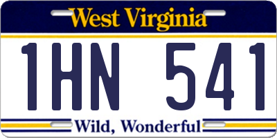 WV license plate 1HN541