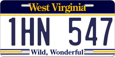 WV license plate 1HN547