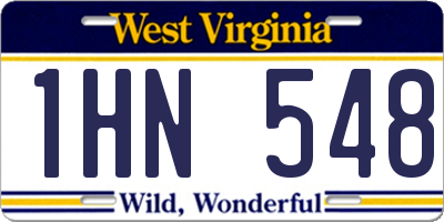 WV license plate 1HN548