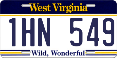WV license plate 1HN549