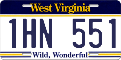 WV license plate 1HN551