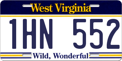 WV license plate 1HN552