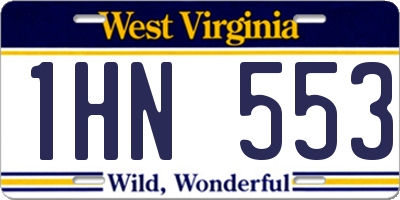 WV license plate 1HN553