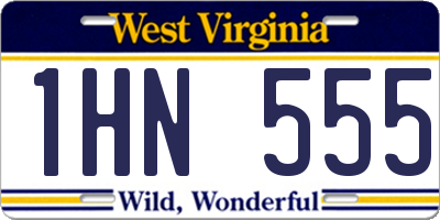 WV license plate 1HN555