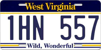 WV license plate 1HN557