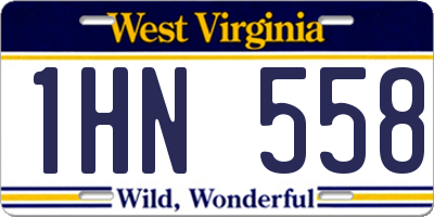 WV license plate 1HN558