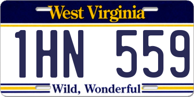 WV license plate 1HN559