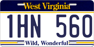 WV license plate 1HN560