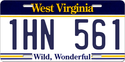 WV license plate 1HN561