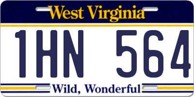 WV license plate 1HN564