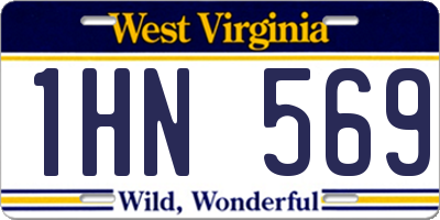 WV license plate 1HN569