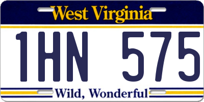 WV license plate 1HN575