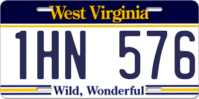 WV license plate 1HN576