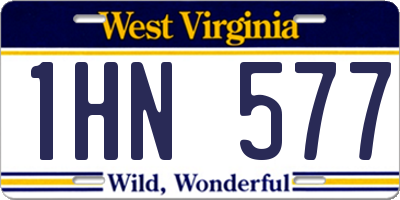 WV license plate 1HN577