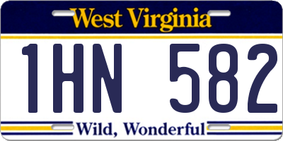 WV license plate 1HN582