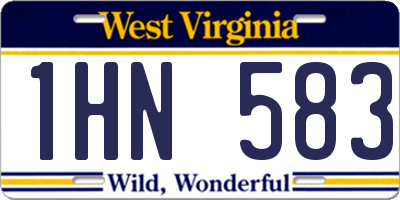 WV license plate 1HN583