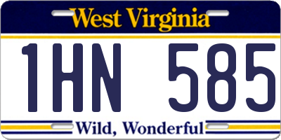 WV license plate 1HN585