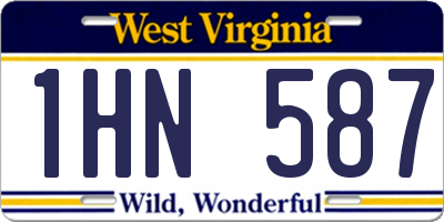 WV license plate 1HN587