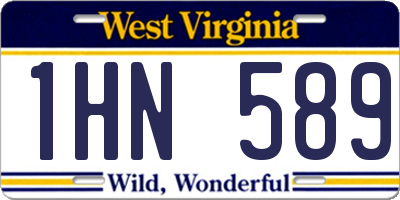WV license plate 1HN589