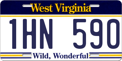 WV license plate 1HN590