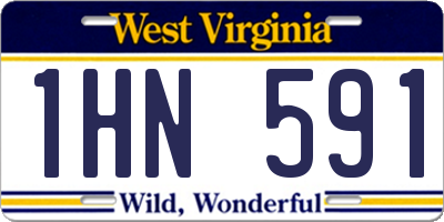 WV license plate 1HN591
