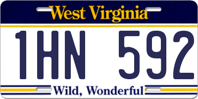 WV license plate 1HN592