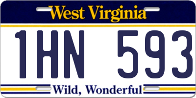WV license plate 1HN593