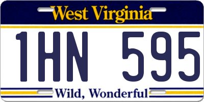 WV license plate 1HN595