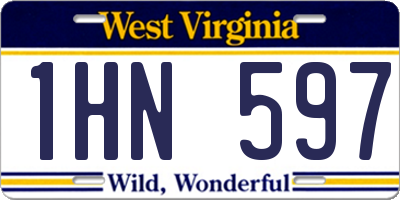 WV license plate 1HN597