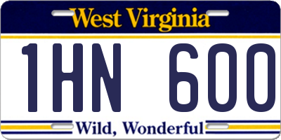 WV license plate 1HN600