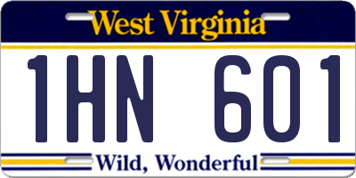 WV license plate 1HN601
