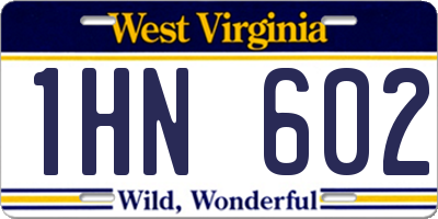 WV license plate 1HN602