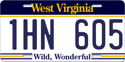 WV license plate 1HN605
