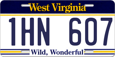 WV license plate 1HN607
