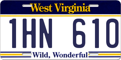 WV license plate 1HN610