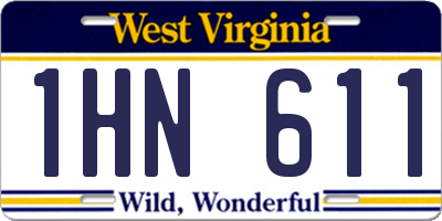 WV license plate 1HN611