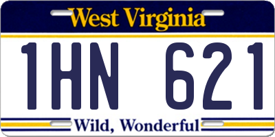 WV license plate 1HN621
