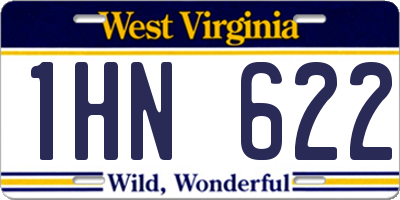 WV license plate 1HN622