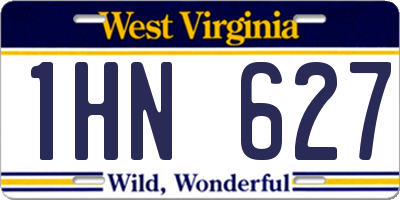 WV license plate 1HN627