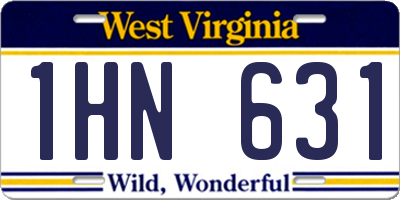 WV license plate 1HN631