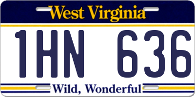 WV license plate 1HN636