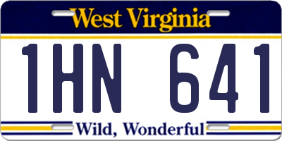 WV license plate 1HN641