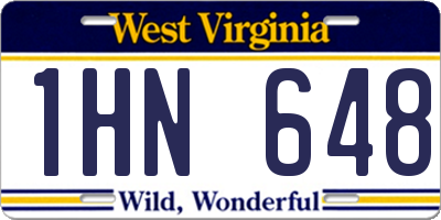 WV license plate 1HN648