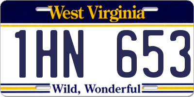 WV license plate 1HN653