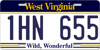 WV license plate 1HN655