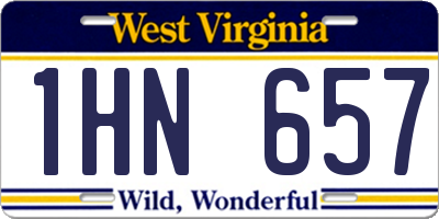 WV license plate 1HN657