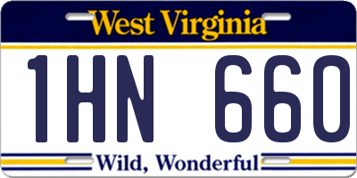 WV license plate 1HN660