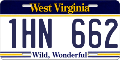 WV license plate 1HN662